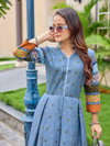 Gray Colour Rayon Print Gown Collection Exporters In India Aaradhna 2032
